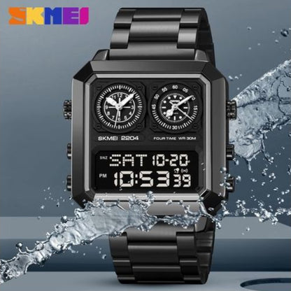 Skmei 2204 Premium Stainless Steel Multifunctional Men's Watch