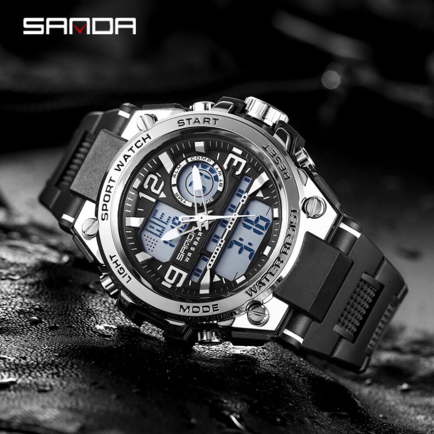 Sanda 6023 Military Sports Premium Multifunctional Men's Watch