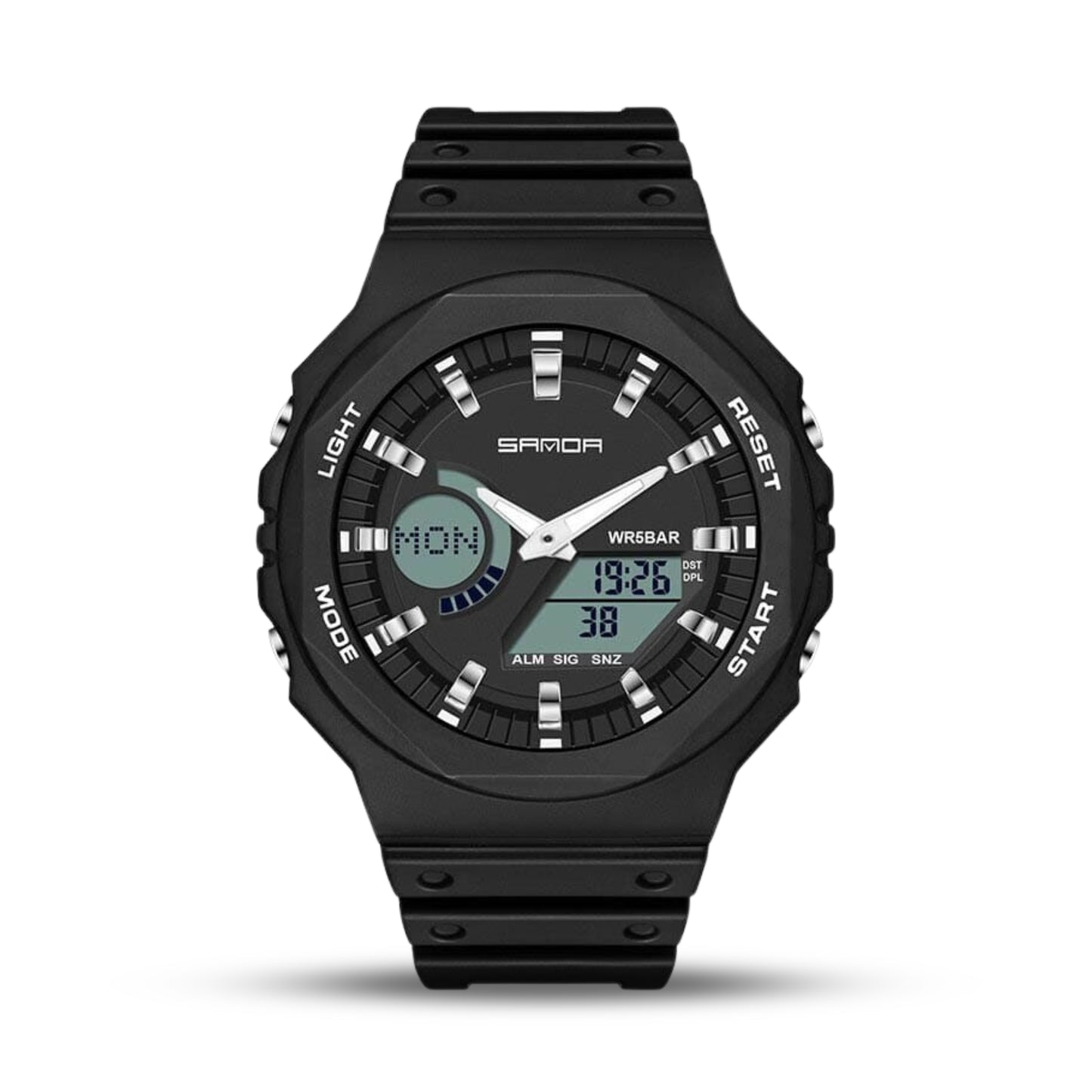 Sanda 6016 Multifunctional Dual time Sports Watch