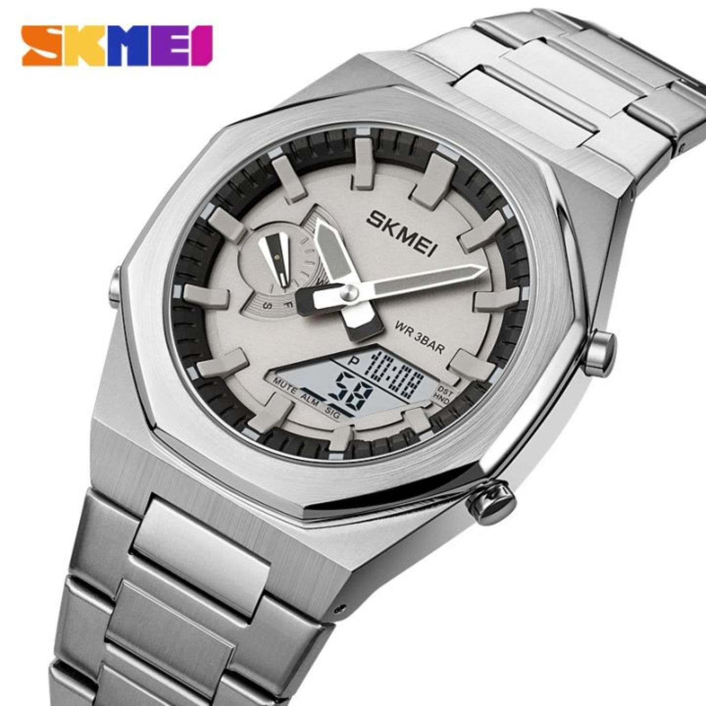 Skmei 1816 Stainless Steel Multifunctional Premium Waterproof Men's Watch