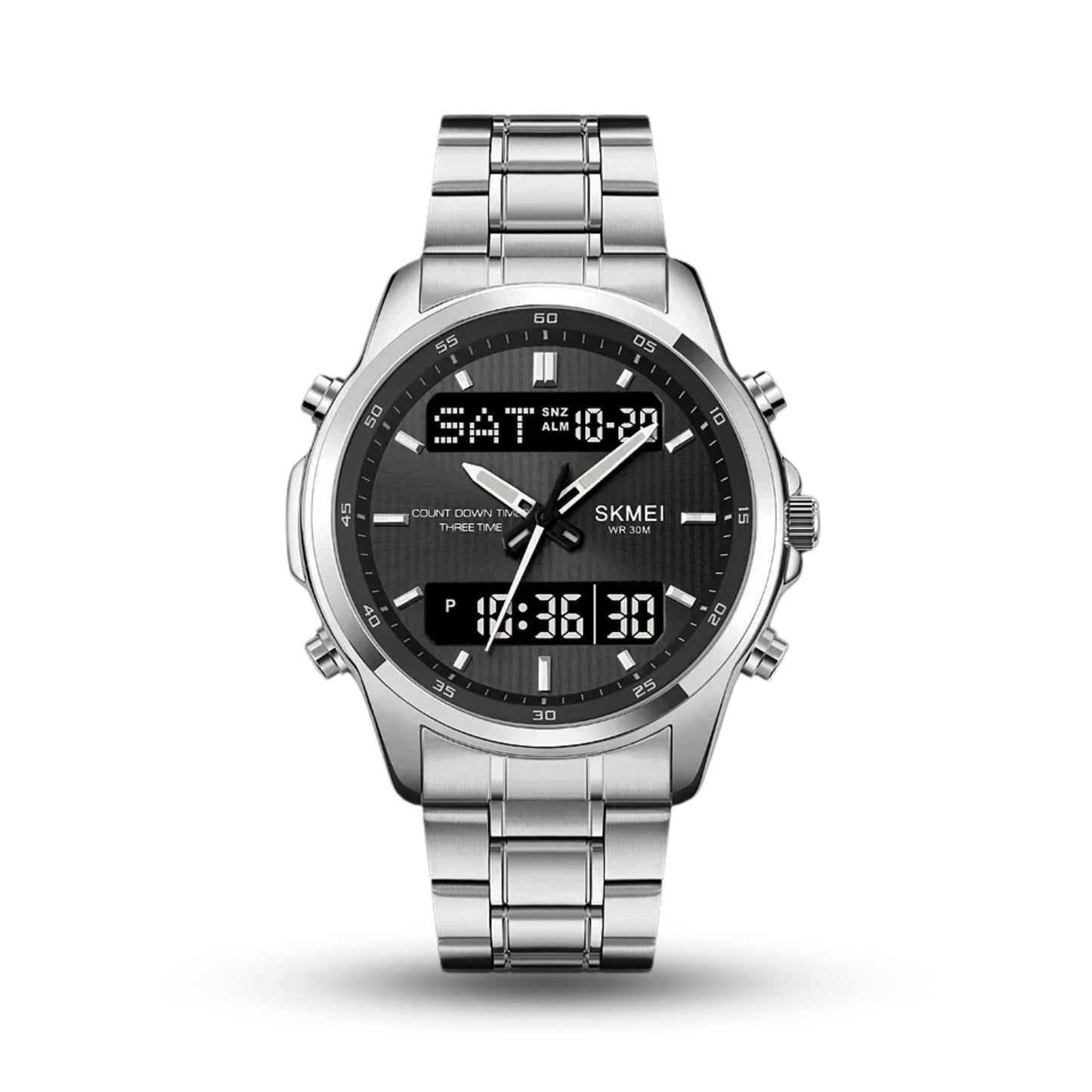 Skemi Dual Time Stainless Steel Men's Watch