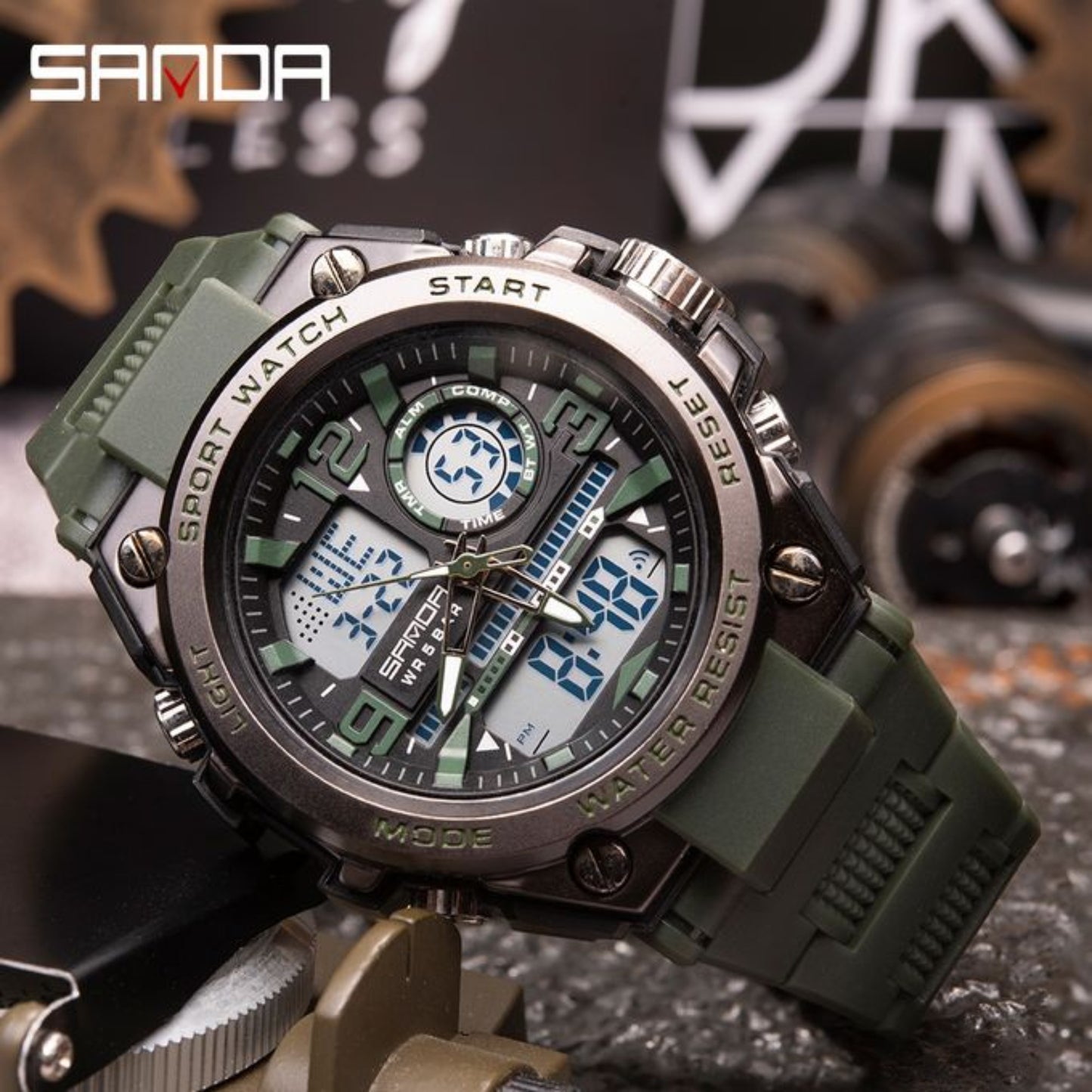 Sanda 6023 Military Sports Premium Multifunctional Men's Watch