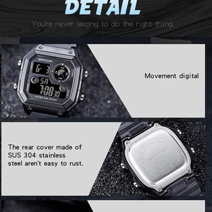 SANDA 418 Classy Digital Water Resistant Men's Watch