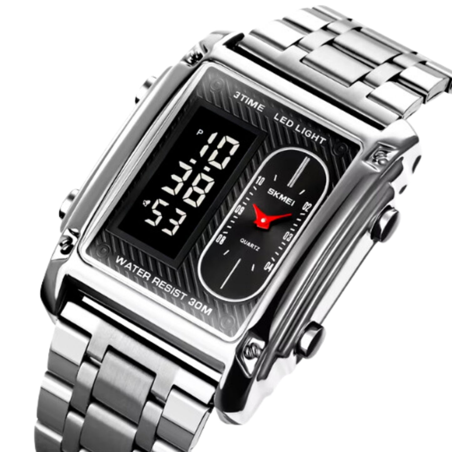 Skemi Dual Time Stainless Steel Men's Watch