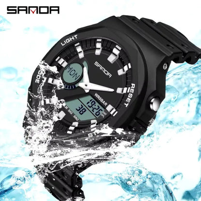 Sanda 6016 Multifunctional Dual time Sports Watch