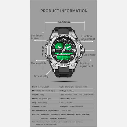 Sanda 6023 Military Sports Premium Multifunctional Men's Watch