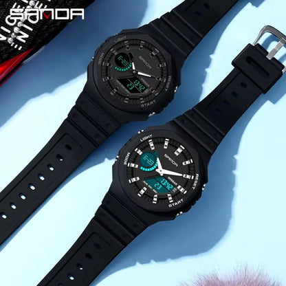 Sanda 6016 Multifunctional Dual time Sports Watch